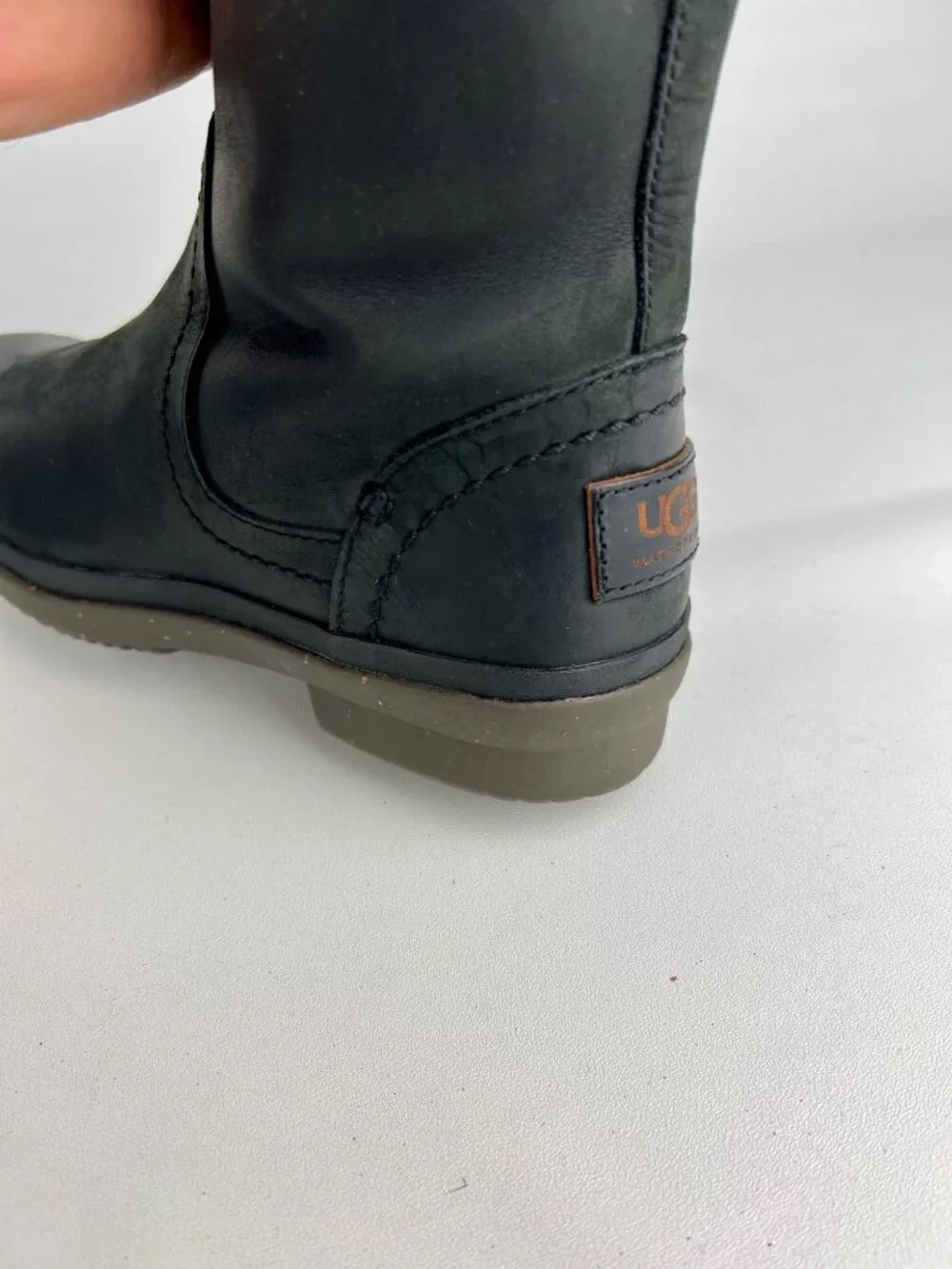 Ugg Womens Elsa Tall Boots 1008438 Black Waterproof Leather Rain Winter size 6